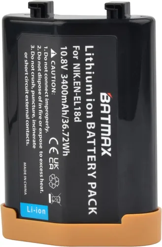 Vista 5 de Batmax Batería EL18d EN 3400mAh para cámaras Nikon EN-EL18d Nikon D5, D6, Z9, D4, D4S