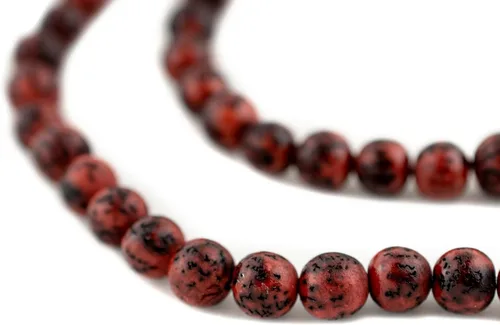Vista 8 de The Bead Chest Cuentas redondas naturales de color rojo rubor (0.315 in)