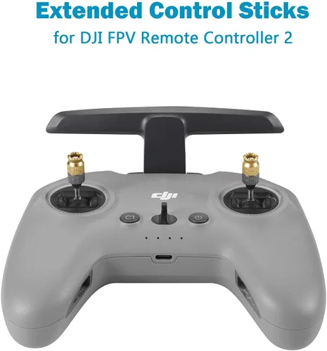 Vista 4 de Hanatora Joystick de extensión para DJI FPV Control remoto 3 2, Neo, Avata 2, RC Pro, extensor de control de metal, palillos de pulgar largos