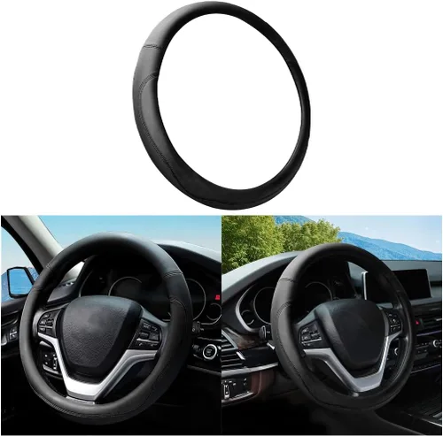 Vista 14 de Mandark Funda para volante de automóvil, de piel de microfibra antideslizante de 15 pulgadas, protector de volante de vehículo, accesorios