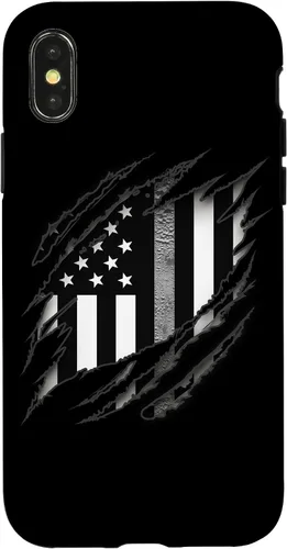Vista 5 de Correctional Correctional Officers Silver Line - Carcasa para iPhone 16 con la bandera estadounidense