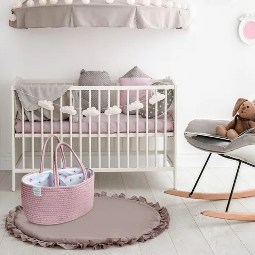 Vista 3 de KiddyCare Caddy Organizador de Pañales Cambiador Cesta (Rosa)