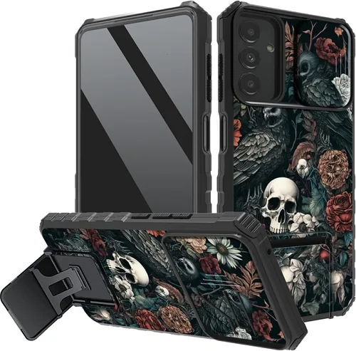 Vista 13 de Funda protectora para cámara Samsung Galaxy A14 5G, resistente y resistente con protección deslizante para lente deslizante, soporte integrado