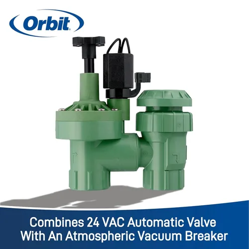 Vista 4 de Orbit 57604 - Paquete de 3 válvulas antisifón automáticas de 1 pulgada FPT serie 100 con control de flujo y reductor de 3/4 pulgadas
