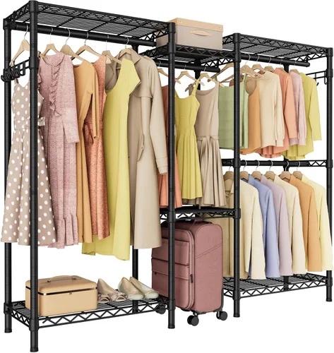 Vista 12 de Golpart Perchero resistente con estantes ajustables para ropa Negro