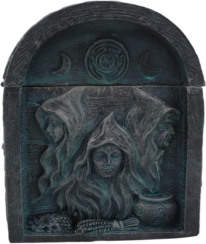 Vista 6 de Ebros Celta Triple Diosa Madre Doncelta Crone - Joyero decorativo con Trinity Triune Knotwork Wicca Witchcraft Accent 4.75 pulgadas de ancho