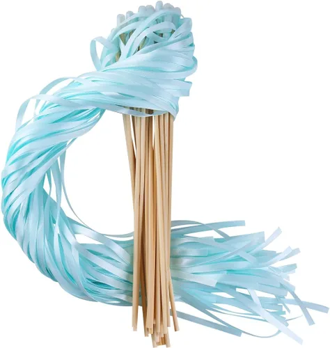 Vista 8 de Varitas de cinta para recuerdos de fiesta de boda (Aqua-30PCS)