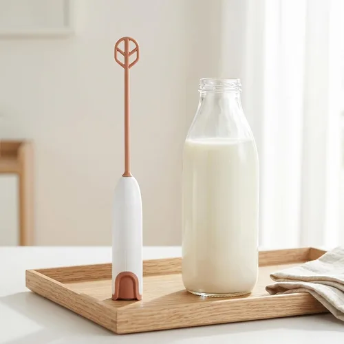 Vista 5 de Wakauto Mezclador eléctrico de mano para leche en polvo y bebidas, pequeño agitador portátil para botellas y tazas, mezclador compacto fácil