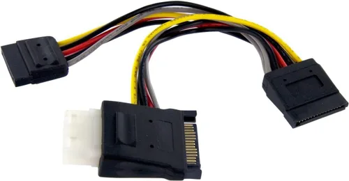 Vista 4 de StarTech - Cable divisor de alimentación en Y, LP4 a 2 x SATA (PYO2LP4SATA) Molex a Dual SATA Power Splitter, Molex a Dual SATA Adaptador Divisor