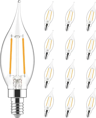 Vista 8 de Bombilla de candelabro E12 Sigalux equivalente a 40 W, bombillas LED para lámpara de araña regulables 2700 K blanco suave, bombilla LED CA10