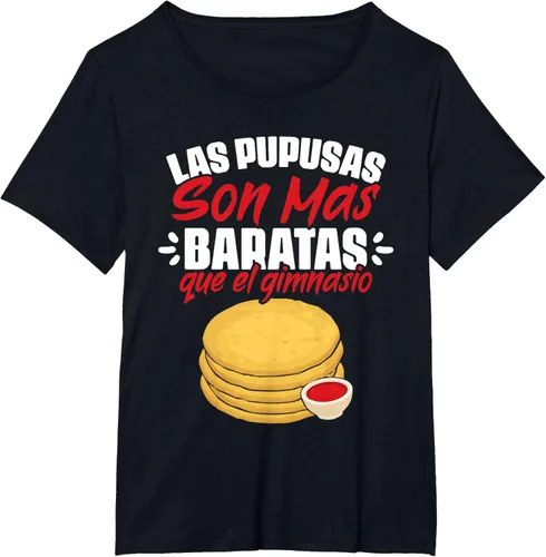 Vista 9 de Las Pupusas Que El Gimnasio - Camiseta salvadoreña salvadoreña, Negro