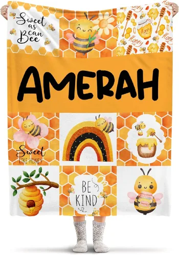 Vista 18 de Manta de franela ligera de abeja, regalos para niñas y mujeres en todas las estaciones, manta para cama, sofá, 30 x 40 pulgadas, para bebé/mascotas