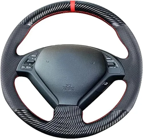Vista 12 de Loncky - Funda de cuero para volante color beige, ajuste personalizado para Infiniti G37/ Infiniti G35/ Infiniti EX35 /Infiniti EX25/ Infiniti EX37