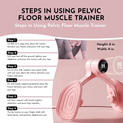 Vista 7 de Dispositivo de ejercicio de muslos para suelo pélvico, portátil, sistema Kegel, ejercitador de fortalecimiento para hombres y mujeres, músculo
