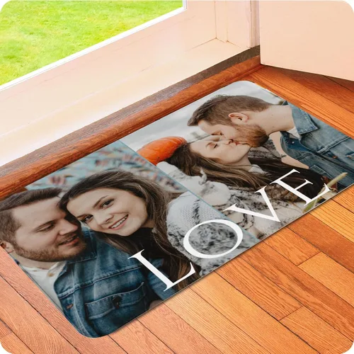 Vista 12 de Tapete personalizado para puerta con imagen, logotipo, nombre, texto, antideslizante, lavable, rectangular, personalizable con estampado, tapete