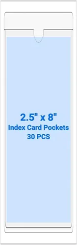 Vista 149 de 30 PCS Clear Self Adhesive Plastic Label Pockets, Top Loading Business & Library Index Card Holders, Peel and Stick Sleeves for Storage Bins, Totes