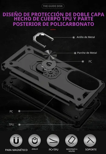Vista 7 de Funda para Motorola Edge + 2022/Edge 30 Pro con [2 unidades] Protector de pantalla de cristal, para Moto Edge Plus 5G UW 2022, funda protectora