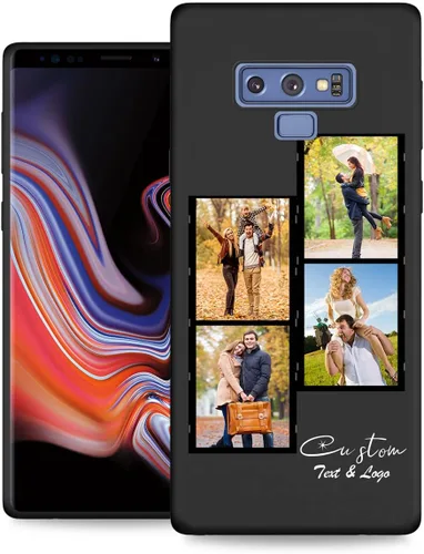 Vista 8 de Funda personalizada para Samsung Galaxy Note 9 con nombre de texto y foto - Funda suave y fina personalizable Note9 (negro)