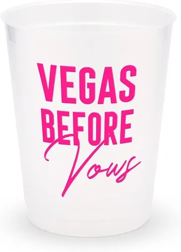 Vista 5 de WEDDINGSTAR Vasos personalizados de plástico esmerilado para fiestas, Aloha Beaches - Juego de 8