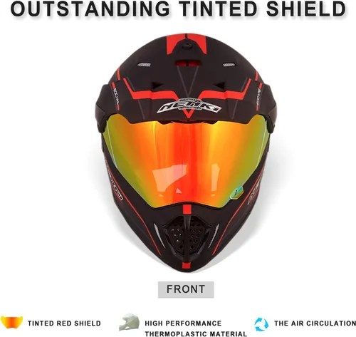 Vista 5 de Cascos de Dirt Bike ATV MX Motocross Cascos de Cuatro Ruedas para Adultos Cascos de Motocicleta Deportivos Duales Todoterreno para Hombres Mujeres