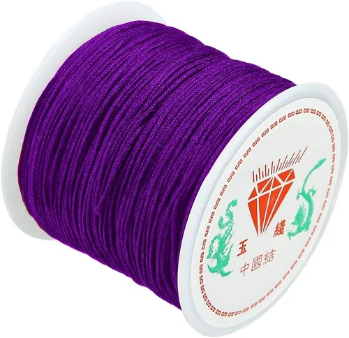 Vista 13 de Cordón de nailon de 0.031 in, hilo de nudo chino macramé pulsera de cola de rata trenzada (negro) Hilo chino nudo macramé pulsera de cola de rata