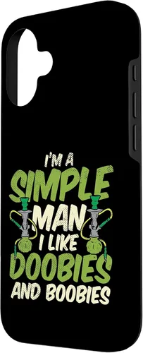 Vista 2 de iPhone 16 Simple Man Doobies Boobies Weed Cannabis 420 Stoner Men Estuche de regalo