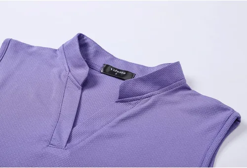 Vista 3 de Polo de golf sin mangas para mujer, camisetas deportivas ligeras para tenis