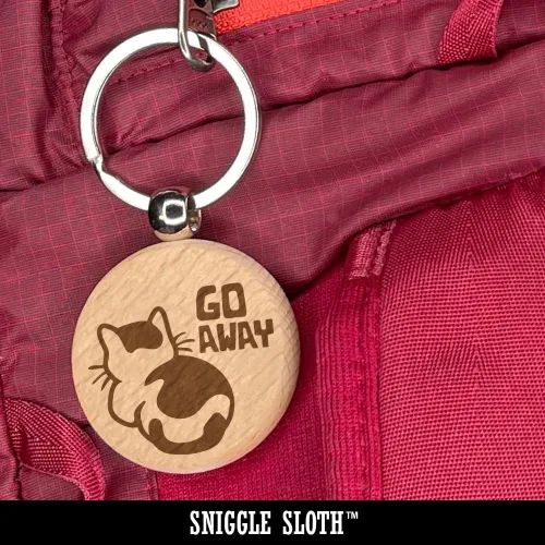 Vista 5 de Sniggle Sloth Integral Math Symbol Engraved Wood Round Keychain Tag Charm
