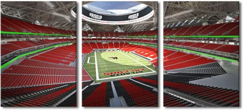 Vista 8 de TUMOVO MetLife Stadium - Decoración de pared de Nueva York, 3 piezas, lienzo, arte de pared para decoración del hogar, juegos de fútbol americano