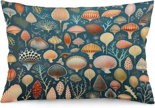 Vista 32 de Funda de almohada divertida de calavera de Halloween de 12 x 20 pulgadas, funda de almohada rústica de Halloween con cremallera oculta, suave