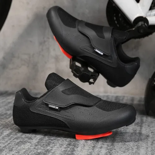 Vista 3 de Zapatos de ciclismo unisex compatibles con zapatos Peloton, zapatos de ciclismo de carretera para interiores para hombres y mujeres, preinstalados