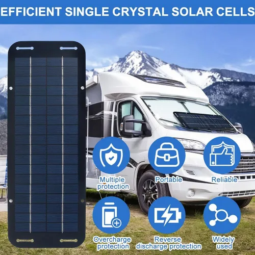 Vista 4 de Panel de carga solar, 60 W 12 V Panel solar portátil cargador de panel solar para caravana coche furgoneta barco