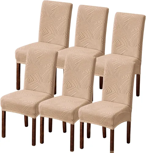 Vista 29 de Fundas para Sillas de Comedor, Fundas para Sillas de Comedor Elásticas Parsons, Protector de Sillas de Cocina para Comedor, Extraíbles, Lavables