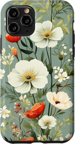 Vista 29 de Sage Green Flower Wildflower Pattern Floral Case for iPhone 17