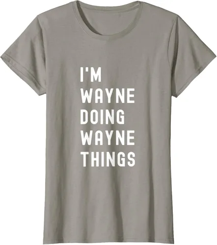 Vista 76 de Camiseta I'm Wayne Doing Wayne Things, Negro