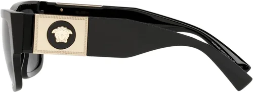 Vista 6 de Versace - Gafas de sol para hombre, marco negro, lentes gris oscuro, 56 mm