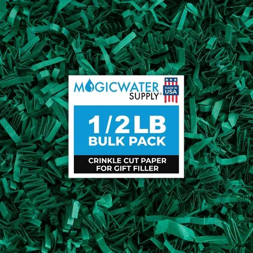 Vista 19 de MagicWater - Papel de corte arrugado para cestas de regalo, 1/2 libra, verde militar, perfecto para relleno de papel triturado, relleno de cesta