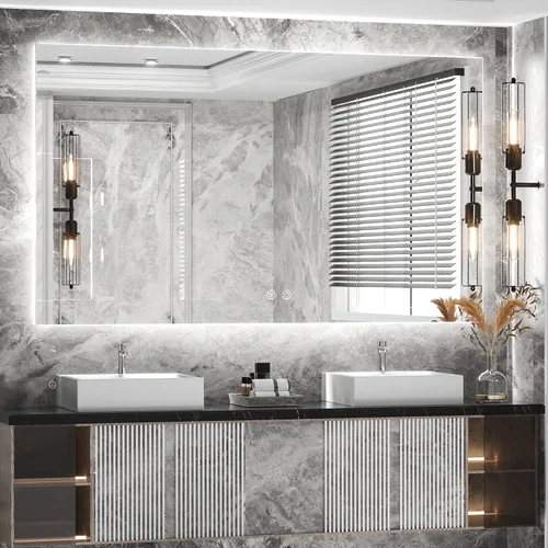 Vista 20 de TETOTE - Espejo retroiluminado para baño con luz, botón táctil regulable y función antivaho (horizontal o vertical)
