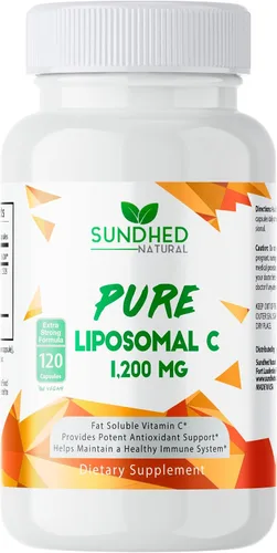 Vista 6 de Vitamina C liposomal pura – 1200 mg de refuerzo de la salud del sistema inmunológico y colágeno, ayuda a las vitaminas antienvejecimiento
