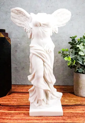 Vista 9 de Ebros - Estatua de la victoria de samotracia con alas grandes, 10.5 pulgadas de alto, figura de diosa griega romana Victoria, artefacto de ruina
