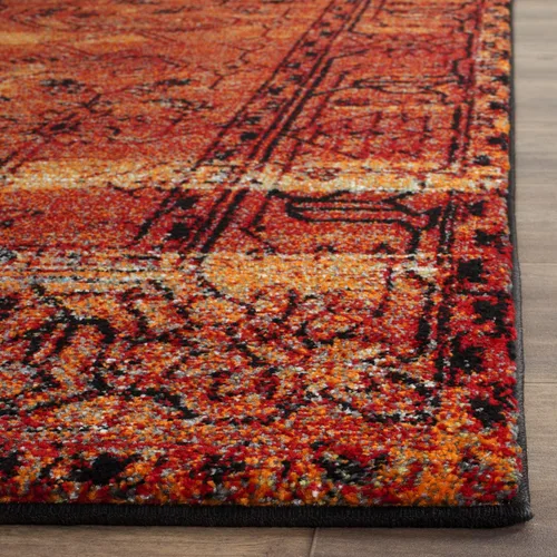 Vista 3 de SAFAVIEH Vintage Hamadan Collection - Alfombra de pasillo, 2.3 x 14 pies, naranja, diseño oriental tradicional persa, no desprende pelusa y de fácil
