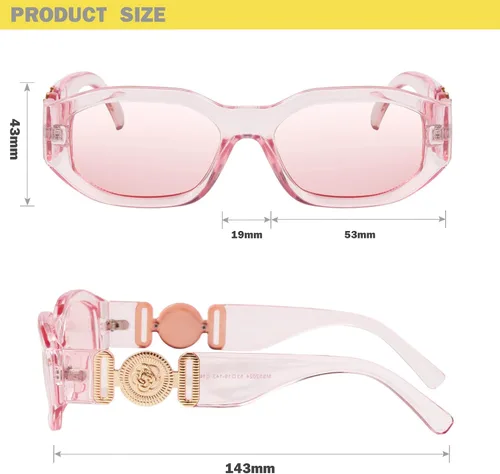 Vista 4 de mosanana Gafas de sol rectangulares de moda para mujeres y hombres Model-TRACER