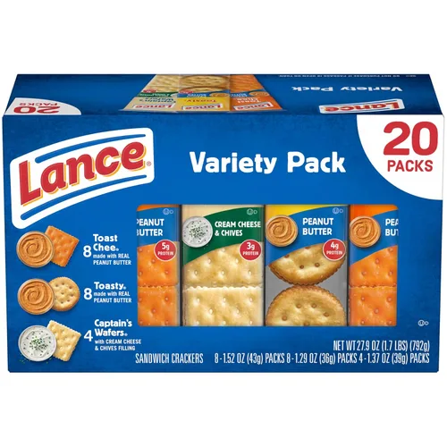 Vista 39 de Lance - Galletas saladas tipo sándwich, Captain's Wafers, paquete variado, 10 paquetes individuales, 6 sándwiches en cada uno