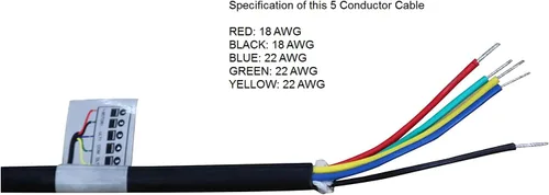 Vista 2 de TOPENS Cable de extensión de 5 conductores de 25 pies, cable de núcleo original para abridores de puerta, accesorios de actuador de brazo, 25 pies