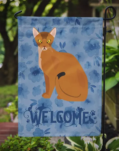 Vista 3 de Caroline's Treasures CK5005GF Bandera de bienvenida de gato abisinio para buzón, bandera decorativa para patio exterior, obras de arte de patio