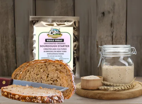 Vista 2 de Bakerdale Cultivo básico de masa madre de trigo integral natural deshidratado, sin OMG, fácil activación, apto para principiantes Auténtico