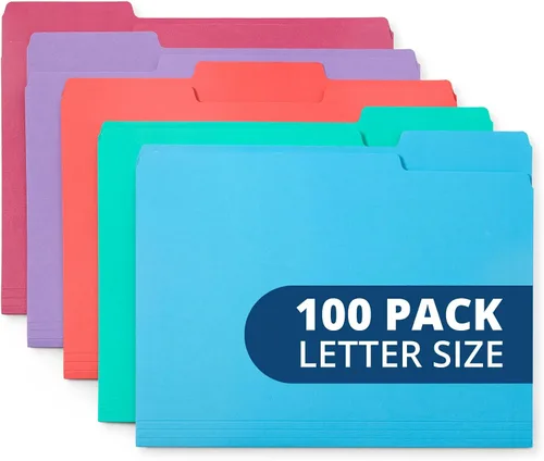 Vista 22 de Blue Summit Supplies 100 carpetas de archivos, cartas, colores surtidos