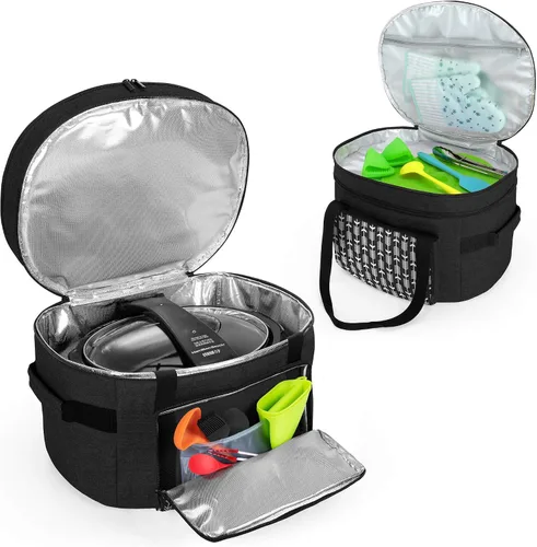 Vista 3 de Yarwo Bolsa de viaje para olla de cocción lenta mejorada 2026 con tabla inferior compatible con Crock-Pot y Hamilton Beach de 6, 7, 8 cuartos