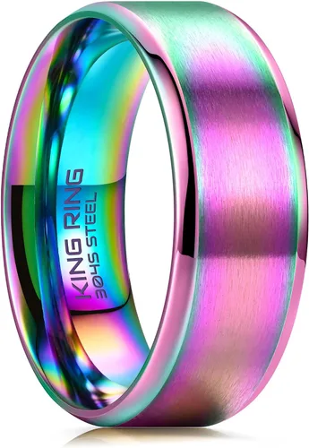 Vista 15 de King Ring 4/6/8mm Basic Rings – Super Polished Matt Finish Mens Rings Wedding Bands for Men & Women – Designed in USA
