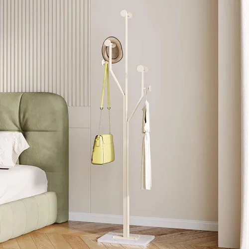 Vista 12 de JIAYUEJU Perchero independiente con forma de árbol de metal con base de mármol resistente, perchero de esquina para dormitorio, entrada, pasillo